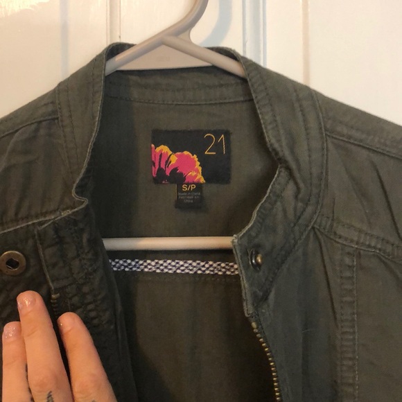 OD green military style jacket from forever 21 - Picture 3 of 4